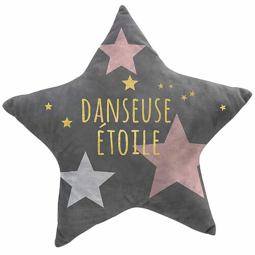 Paris Prix Coussin Enfant Danseuse Étoile 42x42cm Gris