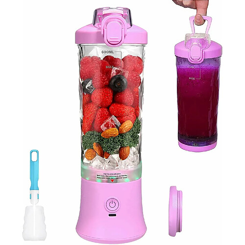 Vendos85 Blender électrique Smoothie 0,6L 240W avec USB-C rechargeable violet