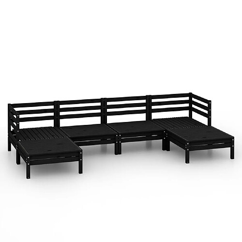 Maison Chic Salon de jardin 6 pcs - Table et chaises d'extérieur - Mobilier/Meubles de jardin Moderne Noir Bois de pin massif -MN11973