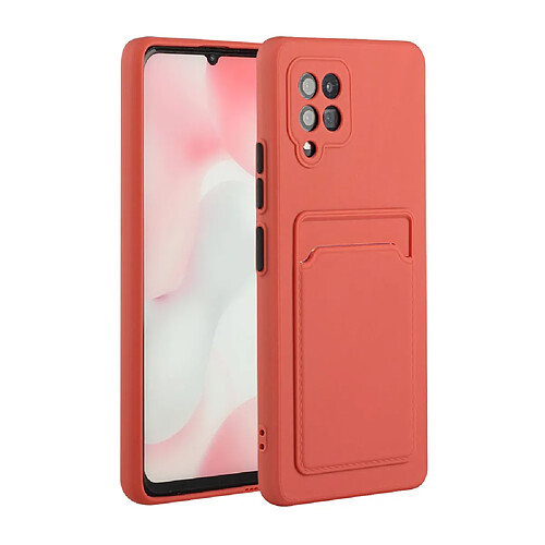 Coque en TPU Bien protégé souple avec porte-carte corail pour votre Samsung Galaxy A42 5G