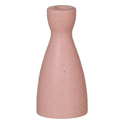 BigBuy Home Bougeoir Rose Céramique 9,5 x 9,5 x 20 cm