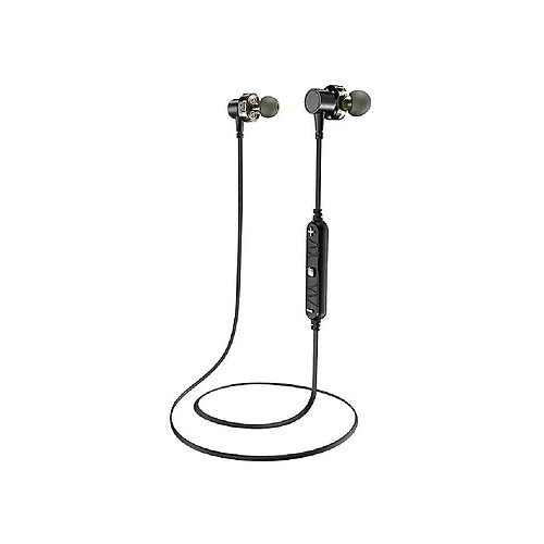 Universal [ Double lecteur dynamique ] Awei X660BL Casque Bluetooth Magnetic Noise Annuler Bouchon d'oreille étanche Noir