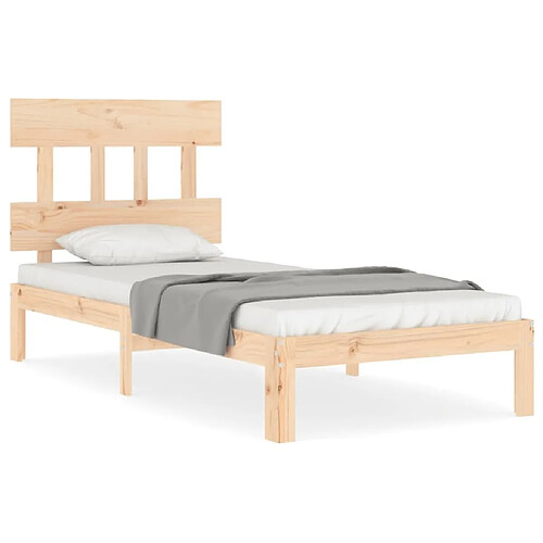 Maison Chic Cadre/structure de lit avec tête de lit pour adulte - Lit Moderne Chambre simple bois massif -MN79757