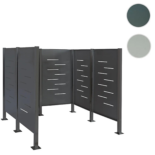 Mendler Clôture pour poubelles HWC-J55, Cache-poubelle Rangement pour poubelles, 151x165x165cm métal ~ anthracite