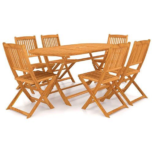 vidaXL Ensemble à manger de jardin pliable 7 pcs bois d'acacia solide