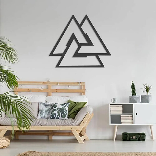 DEKORY Triangle Valknut Décoration Murale en Méta 45 x 39 cm