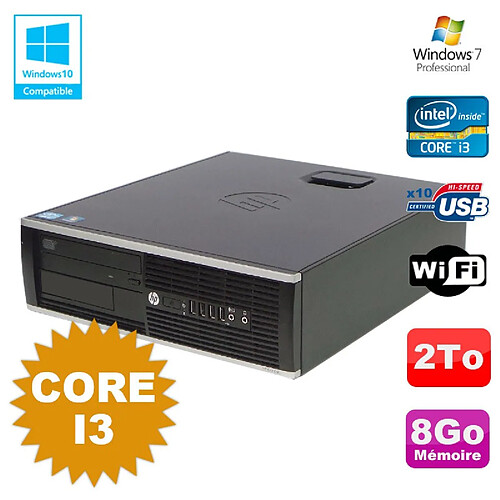 PC HP Compaq 6200 Pro SFF Core i3 3.1GHz 8Go Disque 2To DVD WIFI W7 Pro · Occasion