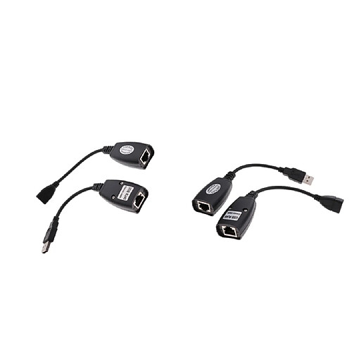 2Pair USB2.0 à RJ45 Lan Extension Câble Extender Adaptateur Réseau