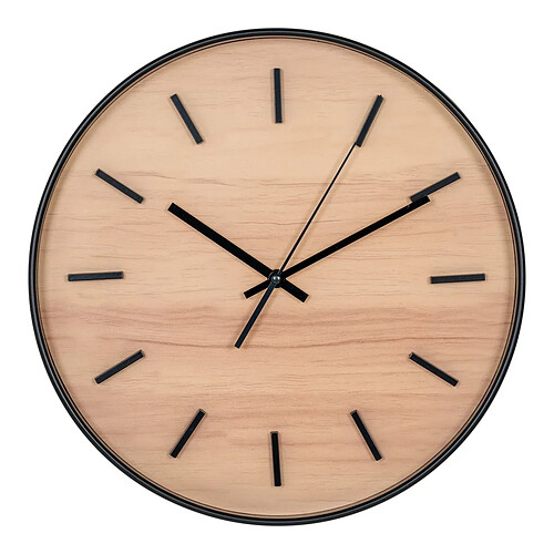 EPIKASA Horloge Murale Camden, Marron, Plastique, 4,5x35x35 cm