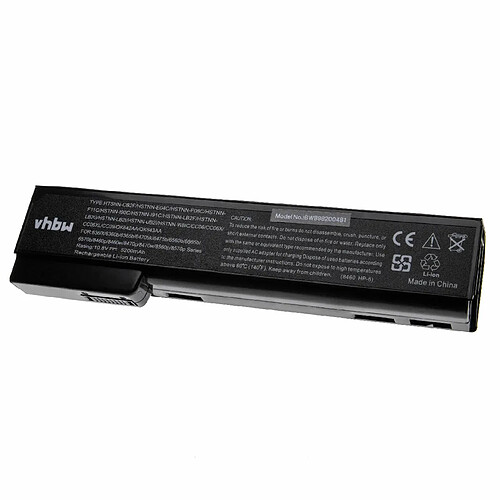 vhbw batterie compatible avec HP EliteBook 8460p, 8460w, 8470p, 8470w, 8560p, 8570p, 8570w laptop (5200mAh, 10.8V, Li-Ion, noir)