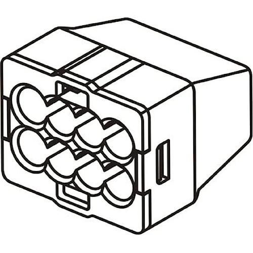 borne de connexion - automatique - 4 entrées - 0.5 à 2.5 mm2 - jaune - boite de 500 - bizline 103424