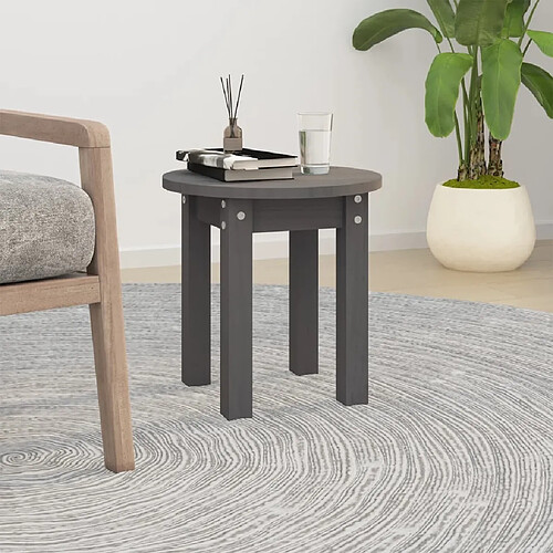 Maison Chic Table basse,Table Console Table d'appoint, Table pour salon Gris Ø 35x35 cm Bois massif de pin -MN36111