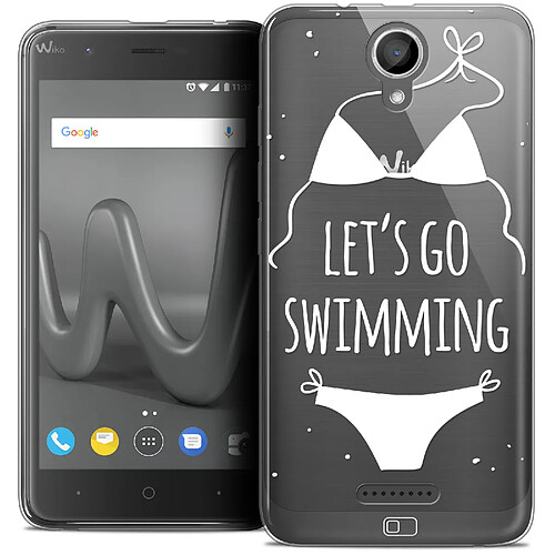 Caseink Coque Housse Etui Wiko Harry (5 ) [Crystal Gel HD Collection Summer Design Let's Go Swim - Souple - Ultra Fin - Imprimé en France]