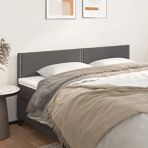 vidaXL Têtes de lit 2 pcs Gris 100x5x78/88 cm Similicuir