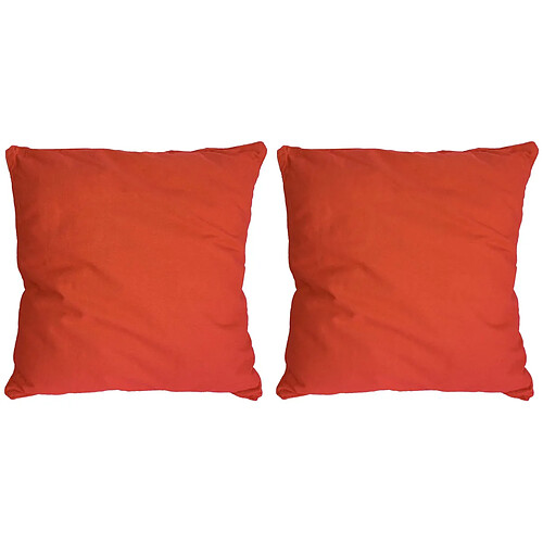 Jardindeco Coussin en coton coloré Salsa 45 cm (Lot de 2) orange.