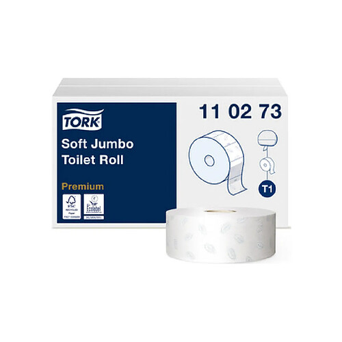 TORK Papier toilette grand rouleau Jumbo, 2 plis, blanc ()