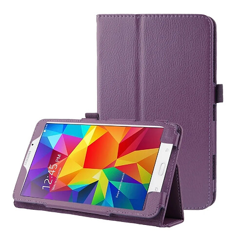 Wewoo Housse Étui Violet pour Samsung Galaxy Tab 4 8.0 / T330 Litchi Texture Flip en cuir avec support