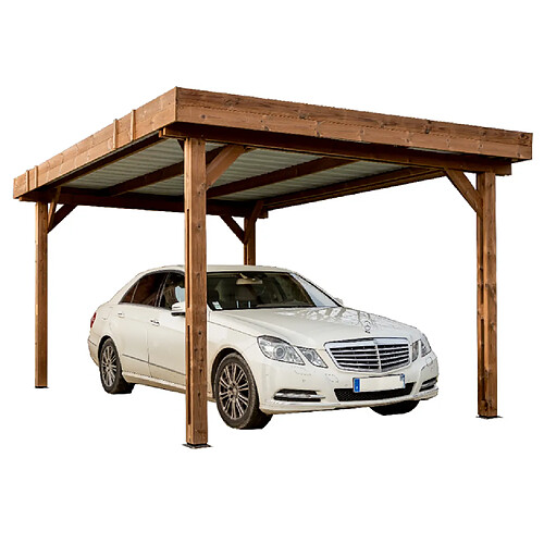 Carport 17,54 m2 bois naturel - thn 3550 - HABRITA