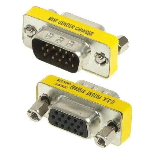 Wewoo Adaptateur VGA 15Pin mâle à VGA 15Pin femelle