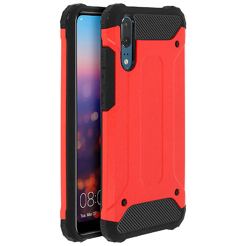 Avizar Coque Huawei P20 Coque Defender II Antichutes 1.8m Bumper Protection - Rouge