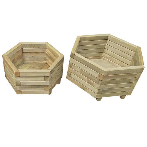 vidaXL Ensemble de lit surélevé de jardin 2 pcs Bois de pin impregné