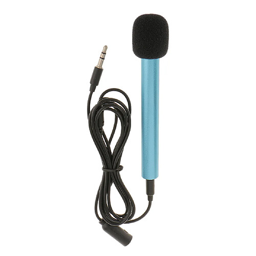 mini microphone micro pour téléphone portable bleu