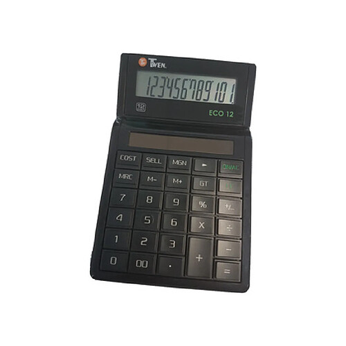 Twents Hout TWEN Calculatrice de bureau ECO 12, écran LCD à 12 chiffres, ()