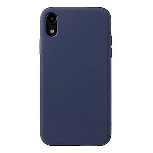 Universal Étui en silicone liquide bleu foncé doux pour votre Apple iPhone XR 6,1 pouces