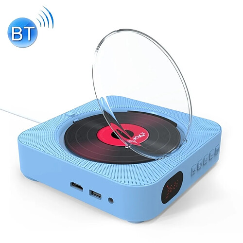 Wewoo Lecteur DVD portable Bluetooth 4.2 + EDR à montage mural avec télécommande, support FM (bleu)