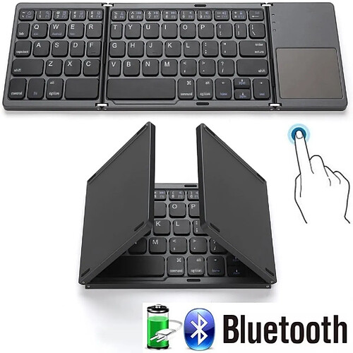 Universal Clavier pliant sans fil avec pavé tactile - Bluetooth