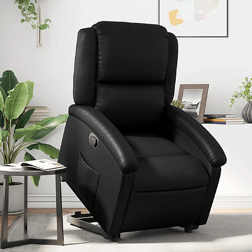 vidaXL Fauteuil inclinable Noir Similicuir