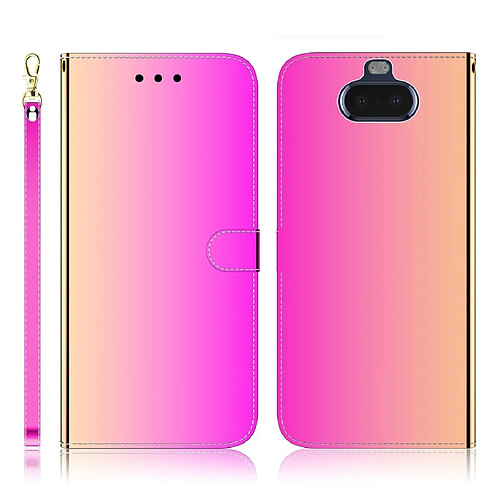 Wewoo Housse Coque Etui à rabat horizontal en surface miroir avec pour Sony Xperia 20 et logements cartesportefeuille et lanière dégradé de couleur