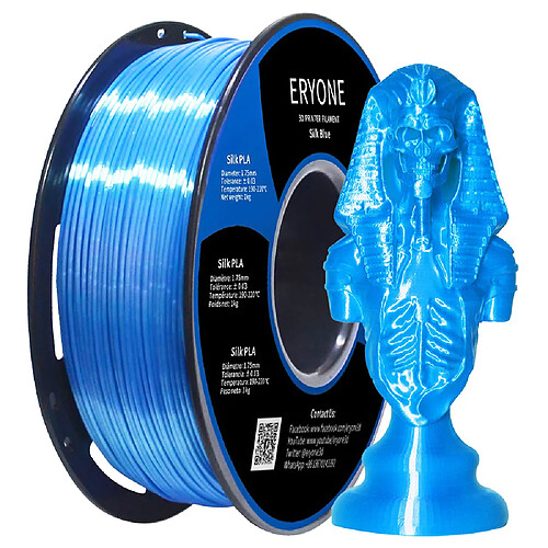 None Filament PLA soie ERYONE pour imprimante 3D 1 kg (2,2 lbs)/bobine - Bleu