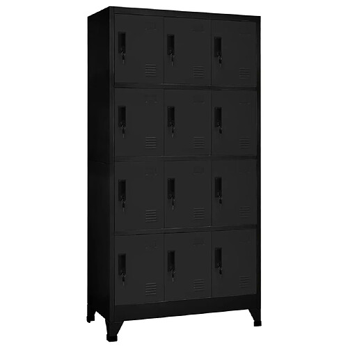 vidaXL Armoire à casiers Noir 90x45x180 cm Acier