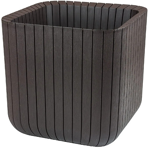 Pot de fleurs Planter M marron Keter Cube Wood 21,5 litres