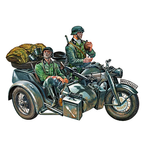 Italeri Maquette véhicule militaire avec figurines : Zündapp KS750 et Sidecar