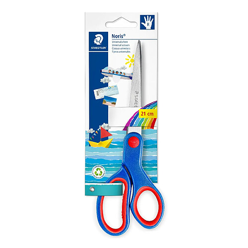 Promark Staedtler - Noris 965 - Blister 1 Paire Ciseaux à Lame 21 cm Bouts Pointus - 965 21 NBK Bleu