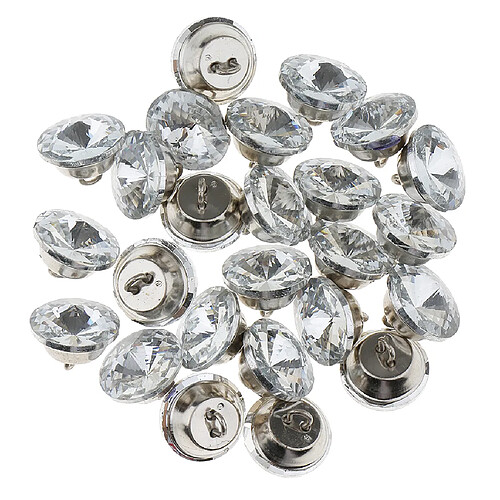 Bouton en cristal de 25 pièces pour canapé Tête de lit Décoration d'ameublement 18mm Argent