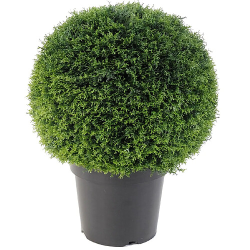 Pegane Plante artificielle haute gamme Spécial extérieur / Cyprès artificiel vert - Dim : H.55 x D.45 cm