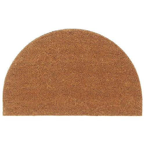 vidaXL Tapis de porte naturel demi-rond 50x80cm fibre de coco touffeté