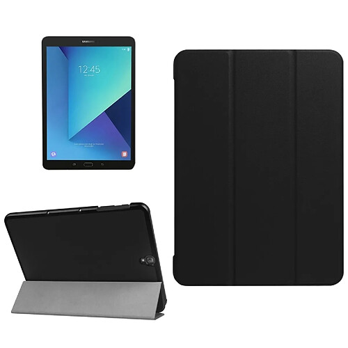 Wewoo Housse Étui noir pour Samsung Galaxy Tab S3 9.7 pouces T820 / T825 Custer texture horizontale en cuir flip avec 3-pliage titulaire