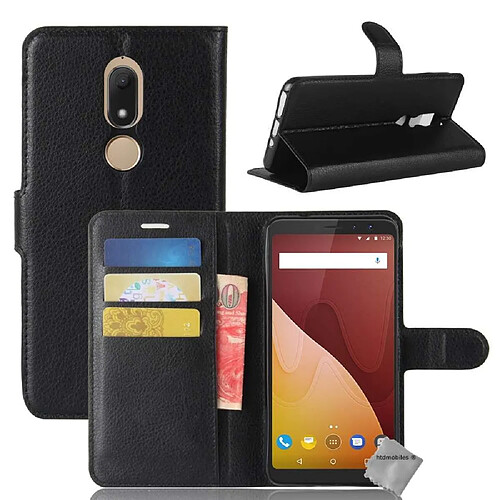 Htdmobiles Housse etui portefeuille pour Wiko View Prime + verre trempe - NOIR