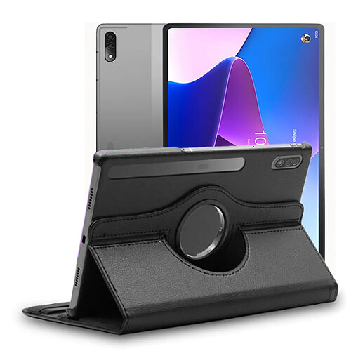 Visiodirect Etui en simili cuir pour Lenovo Tab P12 Pro 12.6" TB-Q706Z, TB-Q706F - Noir