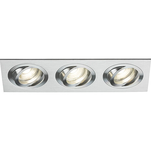 KNIGHTSBRIDGE Ambar Tri Tilt Square Downlight Chrome Brossé - AMA3TSBC