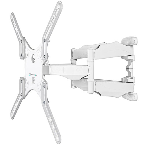 ONKRON Support Mural TV Blanc pour 37" - 70" TV, Bras Articulé TV Mural Poids de 36,4 kg - Accroche Murale TV VESA 100x100 - 400x400/Support Television Mural Pivotant Inclinable Orientable M5-W Blanc