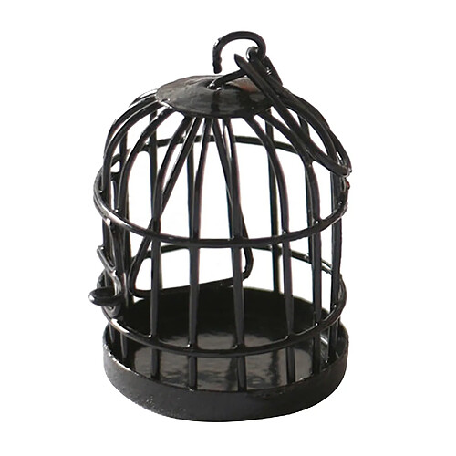 1:12 échelle Maison de Poupée Miniature, Noir Métal Alliage Birdcage,Simulation Salon Meubles Fournitures, Paysage Décoration