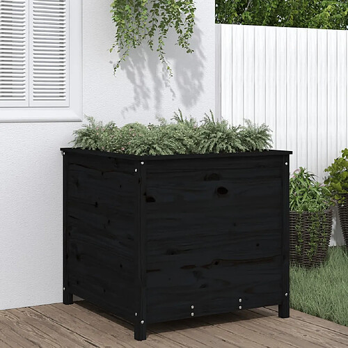 vidaXL Jardinière noir 82,5x82,5x78 cm bois massif de pin