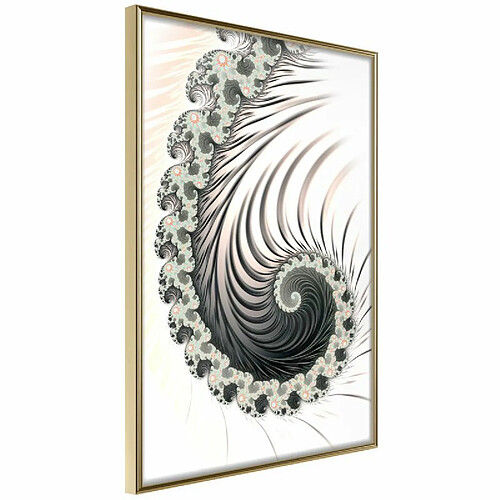 Paris Prix Affiche Murale Encadrée Fractal Spiral Positive 40 x 60 cm Or