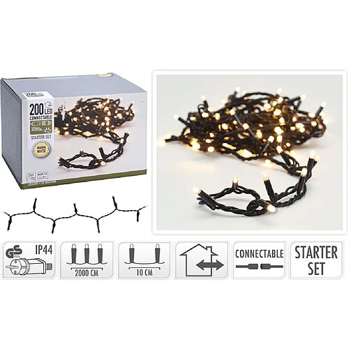 Alpexe CONNECTABLE CHRISTMAS LIGHTS | STARTER SET | 200 LED | WARM WHITE | 230 V