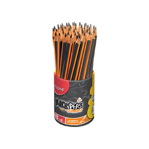 Maped Crayon de papier BLACK'PEPS JUMBO, dureté:HB,pot de 46 ()